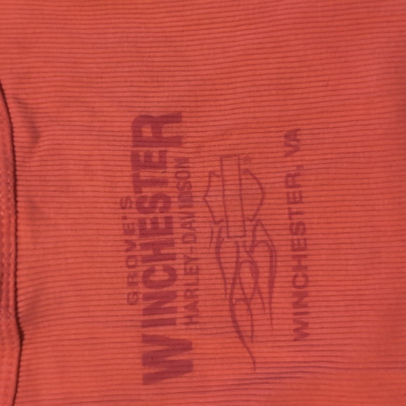 Harley Davidson Women Small  Tank Top Coral Small Printed front back - Picture 4 of 7